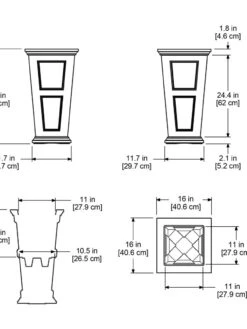 Fairfield Self-Watering Tall Patio Planters, 28” -Garden Supplies Sales 39342 15V tif