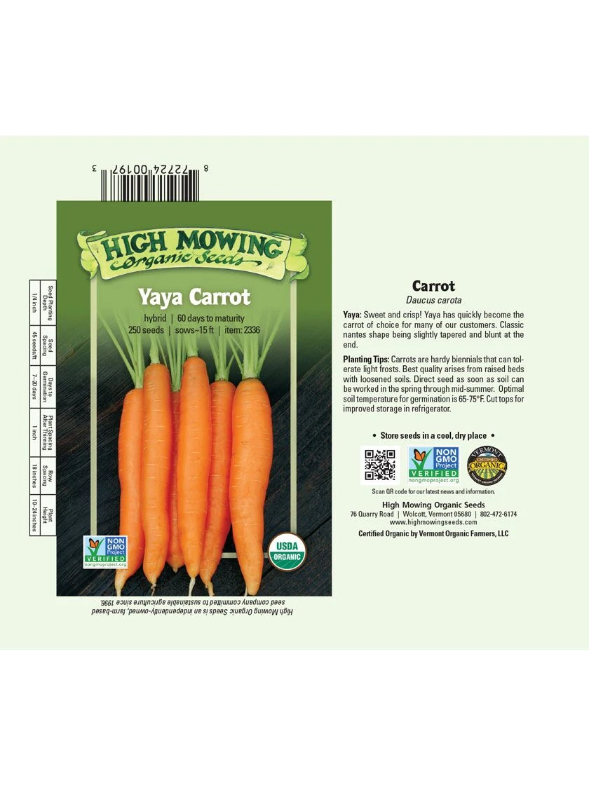 Yaya F1 Carrot Organic Seeds 4 Yaya F1 Carrot Organic Seeds - Image 2