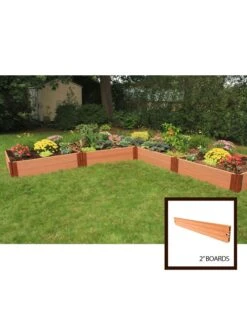 Classic Sienna Raised Garden Bed "L" Shaped With 2" Boards -Garden Supplies Sales 8588255 01v sienna composite raised garden bed 2 inch l shaped