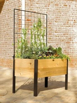 Elevated Planter Box And Space-Maker Pivoting Trellis Set, 2' X 4' -Garden Supplies Sales 8590247 550 tif 1