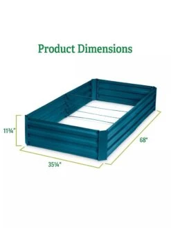 Demeter Corrugated Metal Raised Bed, 34" X 68" -Garden Supplies Sales 8594183 dims GSC