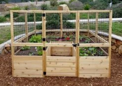 Garden In A Box Cedar Raised Bed With Deer Fence, 8' X 8' -Garden Supplies Sales 8595875 03V tif
