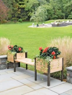 Elevated Cedar Planter Bench Kit, Natural, 90"