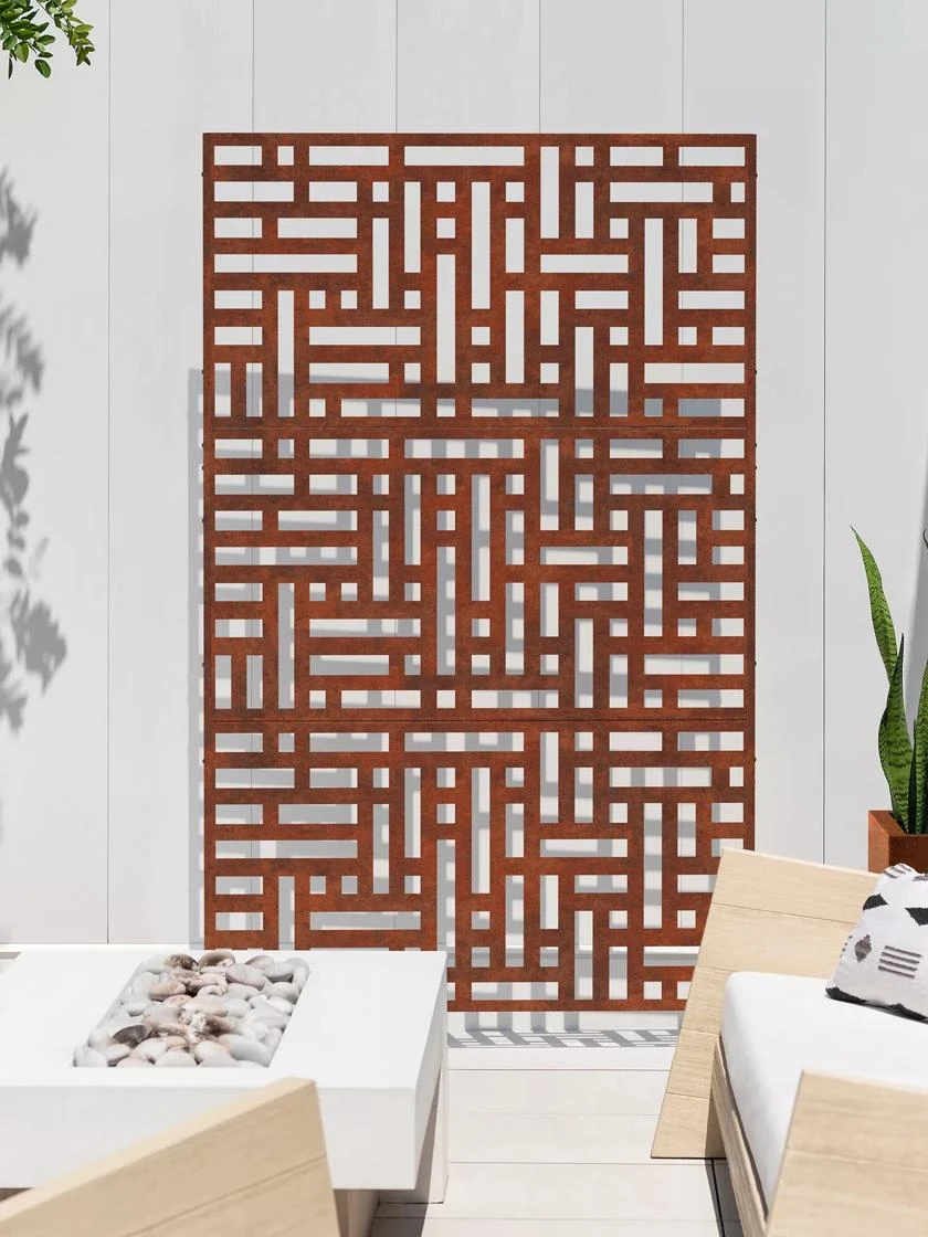 Veradek 3-Panel Privacy Screen Set, Blocks 3 Veradek 3-Panel Privacy Screen Set, Blocks