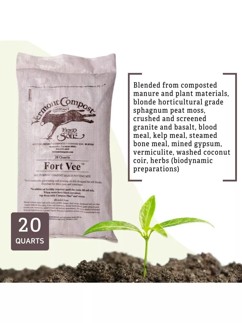 Vermont Compost Company Fort Vee™ Potting Mix, 20 Quarts 5 Vermont Compost Company Fort Vee™ Potting Mix, 20 Quarts - Image 3