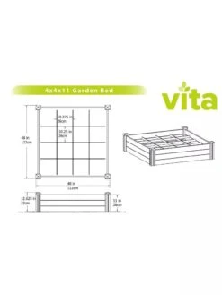 Raised Garden Bed With Grow Grid, 4' X 4' -Garden Supplies Sales 8599291 03V