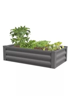Powder-Coated Metal Raised Garden Bed, 24" X 48" 8 Powder-Coated Metal Raised Garden Bed, 24" X 48" -Garden Supplies Sales 8599393 03 powder coated metal raised garden bed 24x50 gray