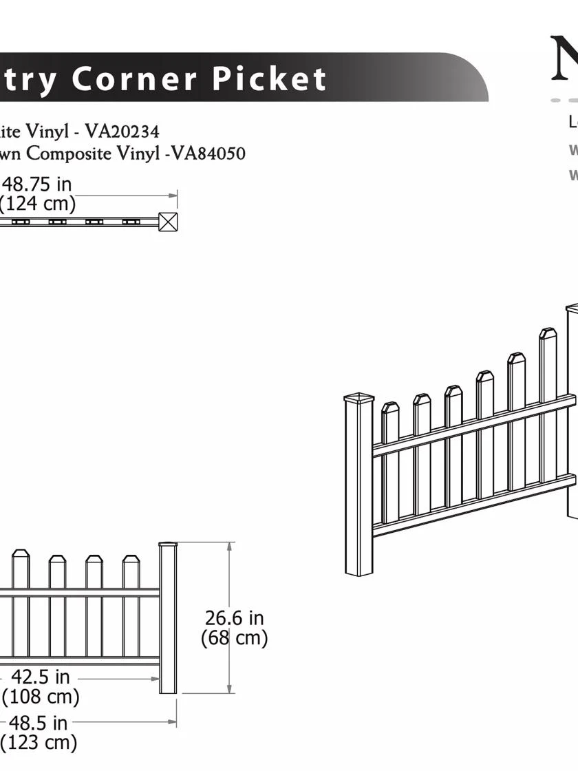 Country Corner Composite Picket Fence 4 Country Corner Composite Picket Fence - Image 2