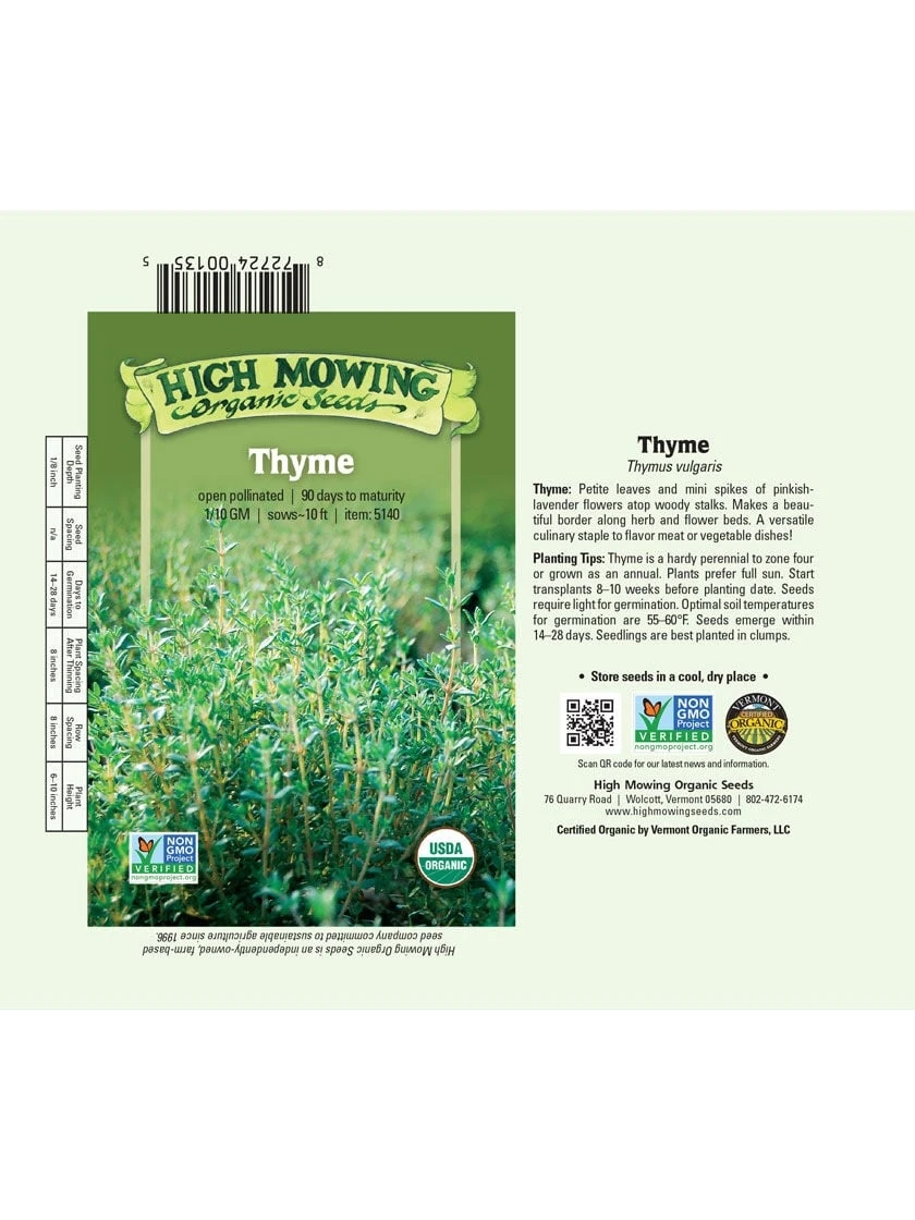 Thyme Organic Seeds 4 Thyme Organic Seeds - Image 2