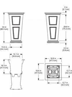 Fairfield Self-Watering Tall Patio Planters, 34” -Garden Supplies Sales 8600109 11V tif