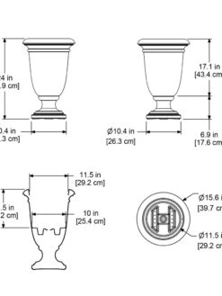 Ellington Self-Watering Urn Planter, 24" 17 Ellington Self-Watering Urn Planter, 24" -Garden Supplies Sales 8600110 11V tif