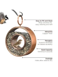 Fly-Thru™ Bird Feeder With Copper Finish -Garden Supplies Sales 8600193 03v