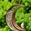 Crescent Moon Bird Feeder With Copper Finish -Garden Supplies Sales 8600194 01v crescent moon bird feeder with copper finish