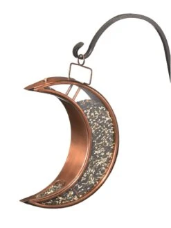 Crescent Moon Bird Feeder With Copper Finish 7 Crescent Moon Bird Feeder With Copper Finish -Garden Supplies Sales 8600194 02v