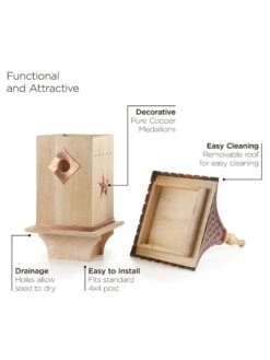 Copper Shingled Roof Bird House -Garden Supplies Sales 8600197 03v