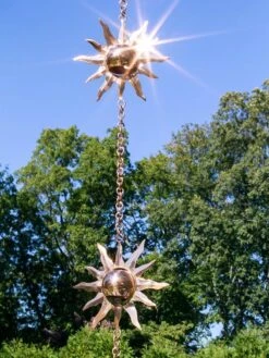 Sun Pure Copper Rain Chain, 8-1/2'
