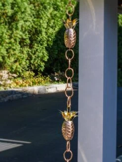 Pineapple Pure Copper Rain Chain, 8.5'