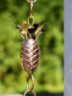 Pineapple Pure Copper Rain Chain, 8.5' -Garden Supplies Sales 8600210 02v