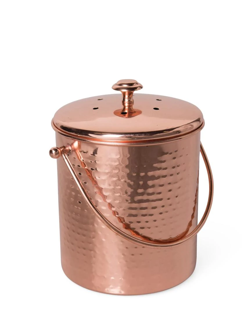Hammered Copper Compost Pail 5 Hammered Copper Compost Pail - Image 3