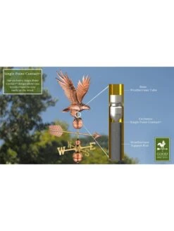 Freedom Eagle Copper Weathervane -Garden Supplies Sales 8600277 02v