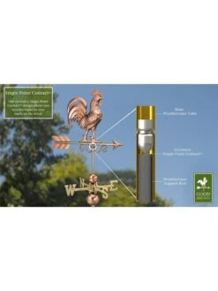 Bantam Rooster Copper Weathervane -Garden Supplies Sales 8600280 03v