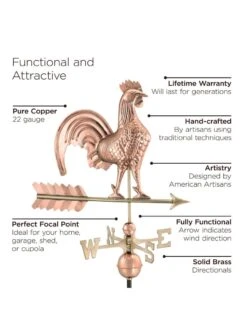 Rooster Copper Weathervane -Garden Supplies Sales 8600283 02v