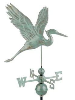 Graceful Blue Heron Copper Weathervane -Garden Supplies Sales 8600374 05v graceful blue heron weathervane blue verde