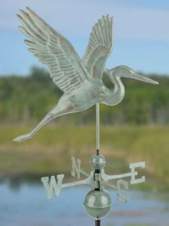 Graceful Blue Heron Copper Weathervane -Garden Supplies Sales 8600374 07v