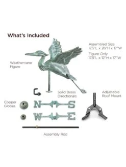Blue Heron Cottage Copper Weathervane -Garden Supplies Sales 8600375 05v