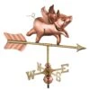 Flying Pig Cottage Copper Weathervane With Roof Mount -Garden Supplies Sales 8600376 01v flying pig cottage weathervane roof mount