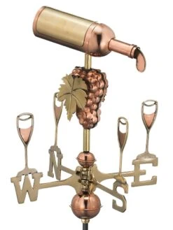 Wine Bottle Cottage Garden Weathervane With Pole -Garden Supplies Sales 8600383 01v 1