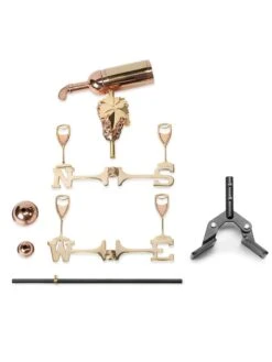 Wine Bottle Cottage Copper Weathervane With Roof Mount -Garden Supplies Sales 8600383 03v