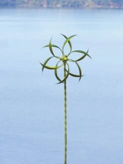 Feather Staked Wind Spinner, 15" -Garden Supplies Sales 8600479 03v feather staked wind spinner 15 inch green