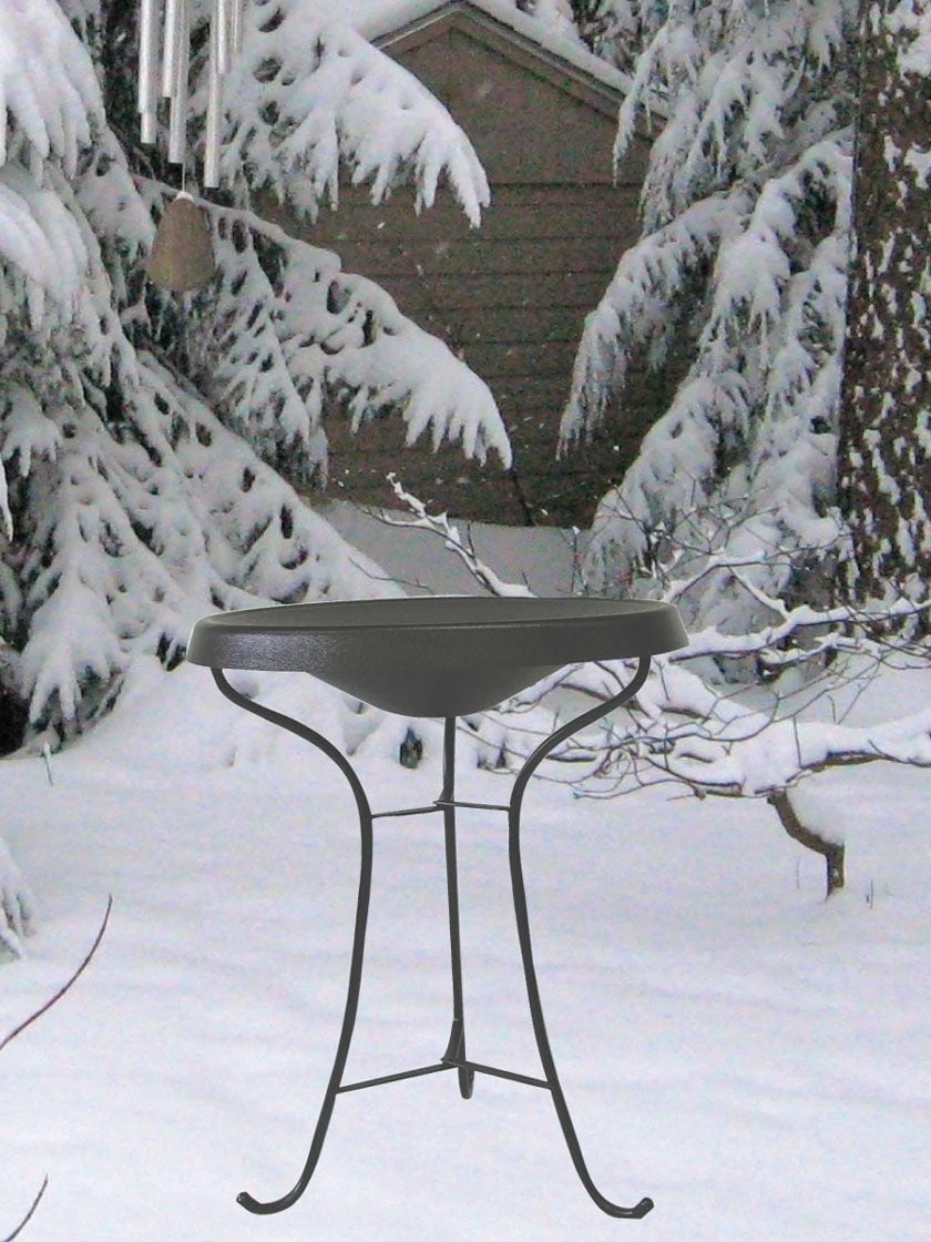 Birds Choice ® Heated Birdbath With Three Legged Black Stand 4 Birds Choice ® Heated Birdbath With Three Legged Black Stand - Image 2