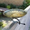 Achla Designs African Daisy Birdbath With Over-the-Rail Bracket -Garden Supplies Sales 8609295 01v achla designs african daisy brass birdbath with over rail bracket
