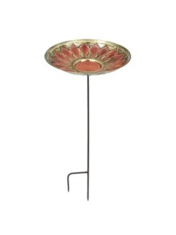 Achla Designs Red African Daisy Birdbath With Stake -Garden Supplies Sales 8609300 02v