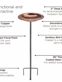Copper Birdbath With Stake -Garden Supplies Sales 8609876 03V jpg