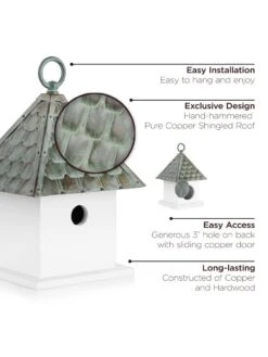 Bird House Bungalow With Verdigris Copper Roof -Garden Supplies Sales 8609892 03v