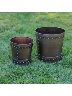 Riveted Planters, Set Of 2 -Garden Supplies Sales 8610032 01v