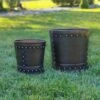 Riveted Planters, Set Of 2 -Garden Supplies Sales 8610032 02v riveted metal planters set of 2