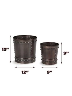 Riveted Planters, Set Of 2 -Garden Supplies Sales 8610032 03v
