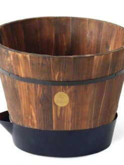 VegTrug® Build-a-Barrel Wooden Planter With Self-Watering Reservoir Tray, 18" -Garden Supplies Sales 8610253 06V tif