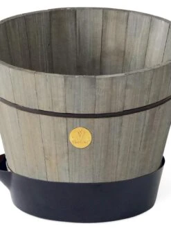 VegTrug® Build-a-Barrel Wooden Planter With Self-Watering Reservoir Tray, 18" -Garden Supplies Sales 8610253 08V tif