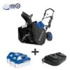Snow Joe 24V-X2-SB18 48-Volt ION+ Cordless Snow Blower Kit | 18-Inch | W/ 2 X 4.0-Ah Batteries And Charger -Garden Supplies Sales 8610667 01v snow joe cordless snow blower kit