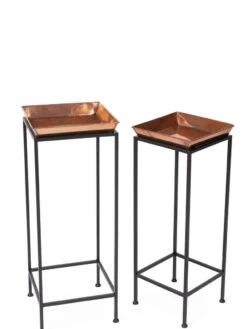 Square Nesting Plant Stands With Trays, Set Of 2 13 Square Nesting Plant Stands With Trays, Set Of 2 -Garden Supplies Sales 8611014 0924 tif