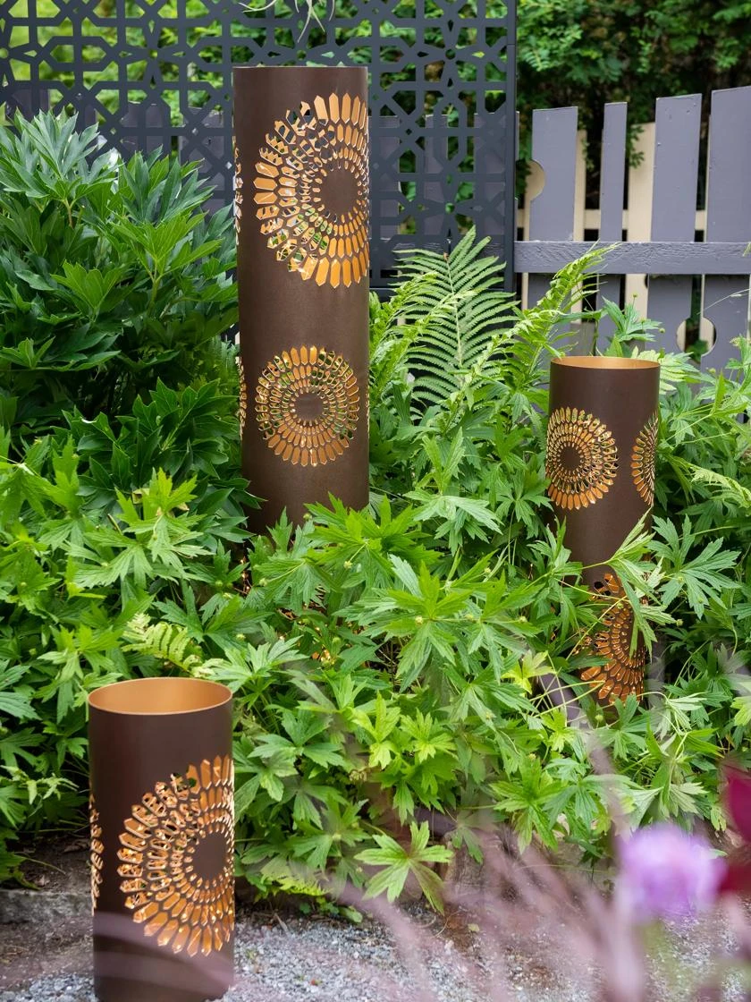 Dahlia Blossom Punched Metal Lanterns 3 Dahlia Blossom Punched Metal Lanterns