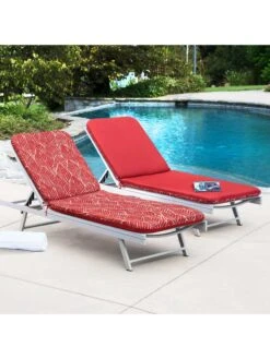 Outdoor Decor™ Chaise Lounge Cushions, 22" X 73" 12 Outdoor Decor™ Chaise Lounge Cushions, 22" X 73" -Garden Supplies Sales 8611127 102v fthr outdoor chaise lounge cushion 22x73 red feather