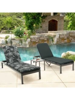 Outdoor Decor™ Chaise Lounge Cushions, 22" X 73" 13 Outdoor Decor™ Chaise Lounge Cushions, 22" X 73" -Garden Supplies Sales 8611127 104v bkf outdoor chaise lounge cushion 22x73 black flowers