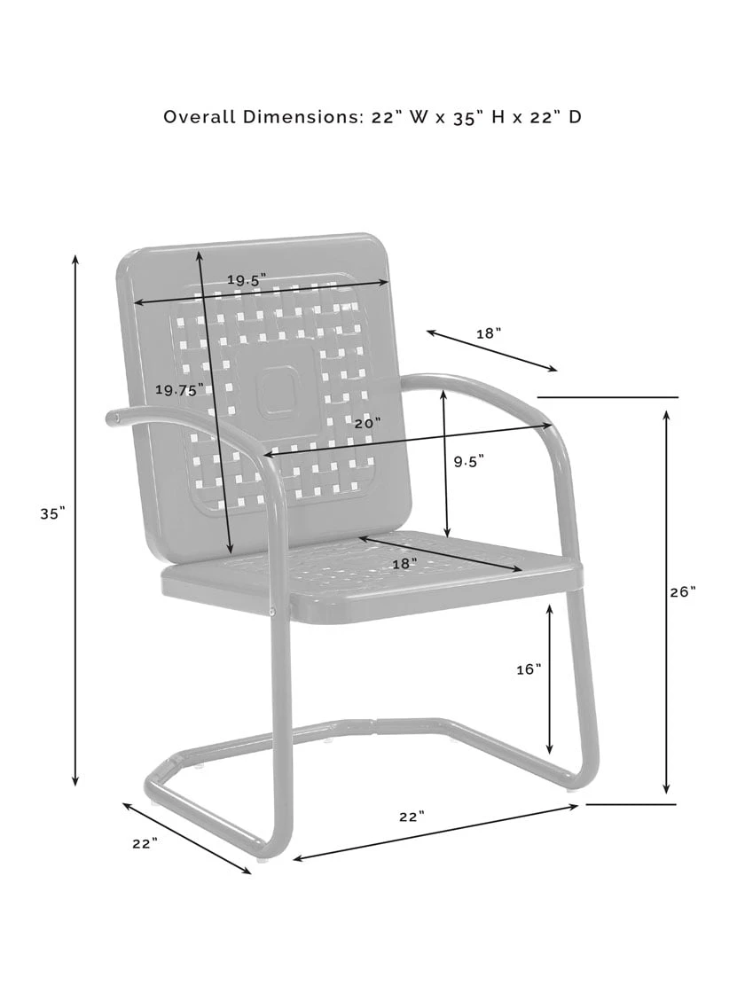 Crosley Bates 3-piece Outdoor Dining Chair Set 12 Crosley Bates 3-piece Outdoor Dining Chair Set - Image 10