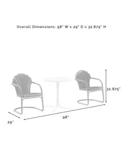 Crosley Tulip 3-piece Outdoor Bistro Set -Garden Supplies Sales 8611591 09v